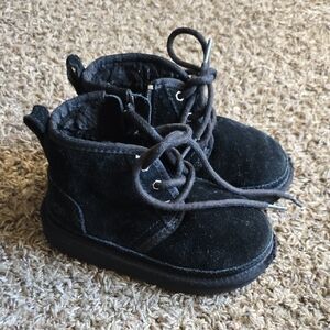 UGG Kids Black Suede Boots